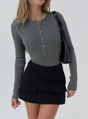 Kerra Long Sleeve Bodysuit Charcoal