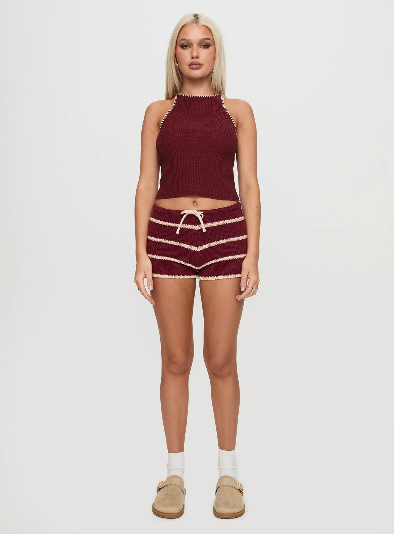 Arianell Knit Top Maroon