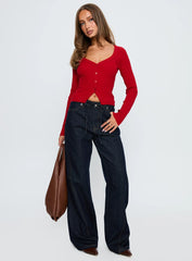 Sorenna Long Sleeve Top Red