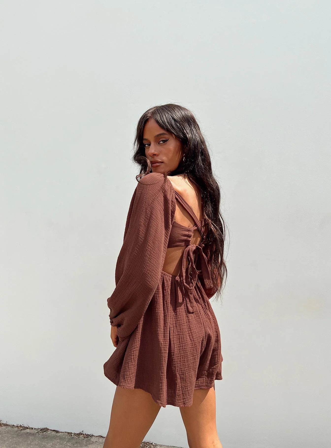 Beck Romper Brown