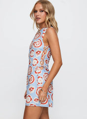 Earlie Mini Dress Blue / Red