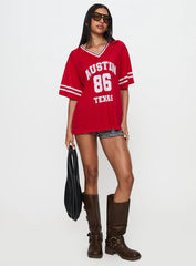 Austin Texas Sports Jersey Top Red