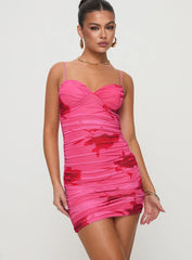 Stevens Mini Dress Pink Floral