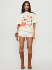 Farmer's Pick Oversized Graphic Top Cream
