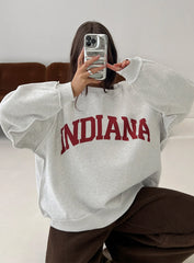 When In Indiana Mock Neck Jumper Grey