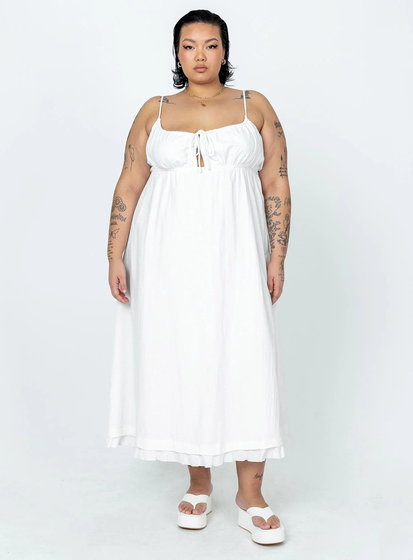 Empress Of Love Maxi Dress White Curve