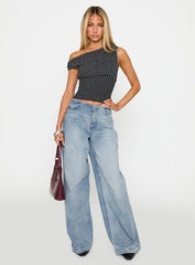 Bowe Low Rise Wide Leg Jeans Blue