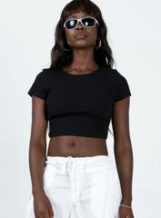 Classic Crop Tee Black Tall