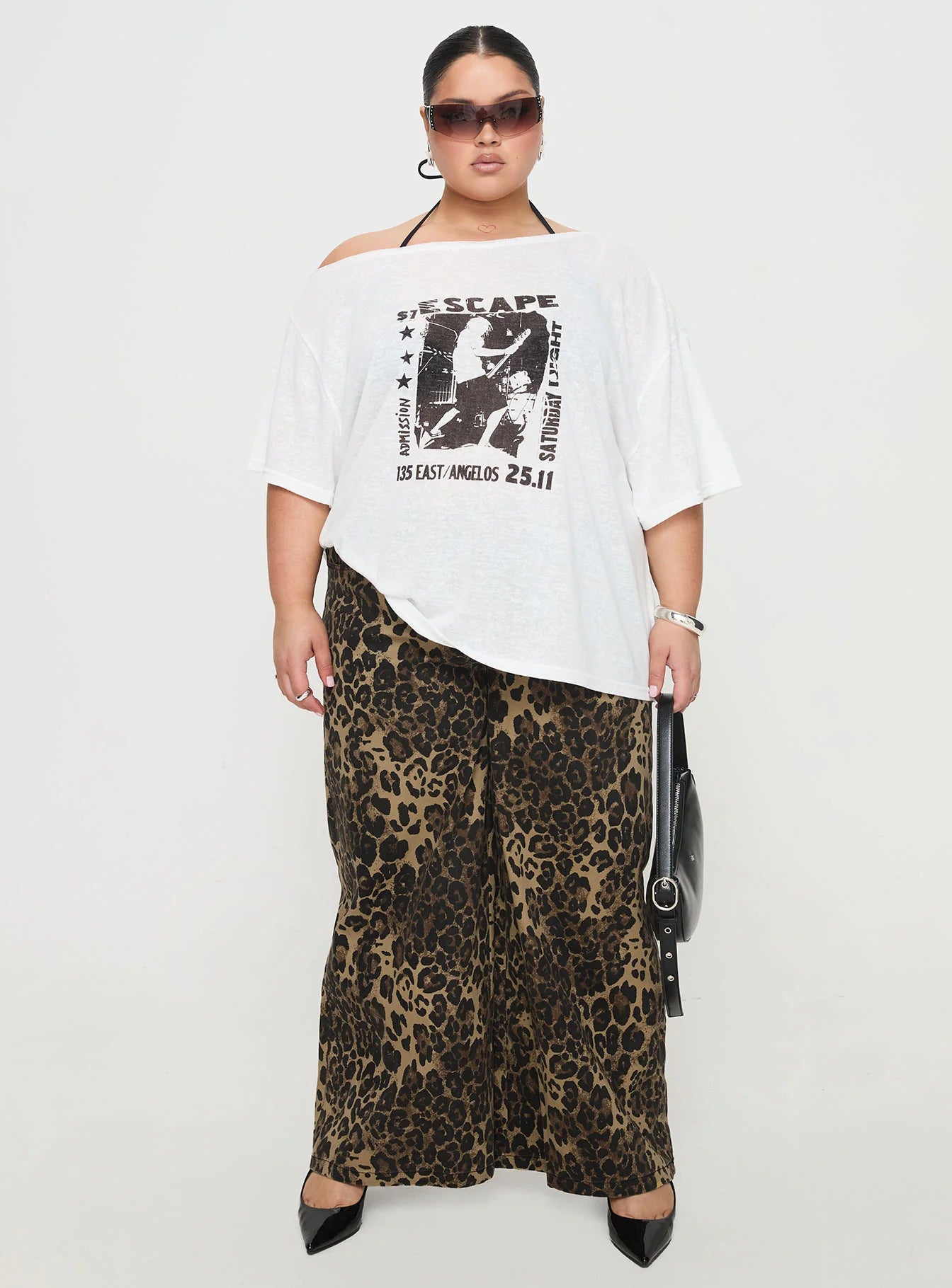 Kippa Off The Shoulder Tee White Curve