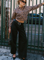Naylor Mid Rise Wide Leg Jeans Washed Black Tall