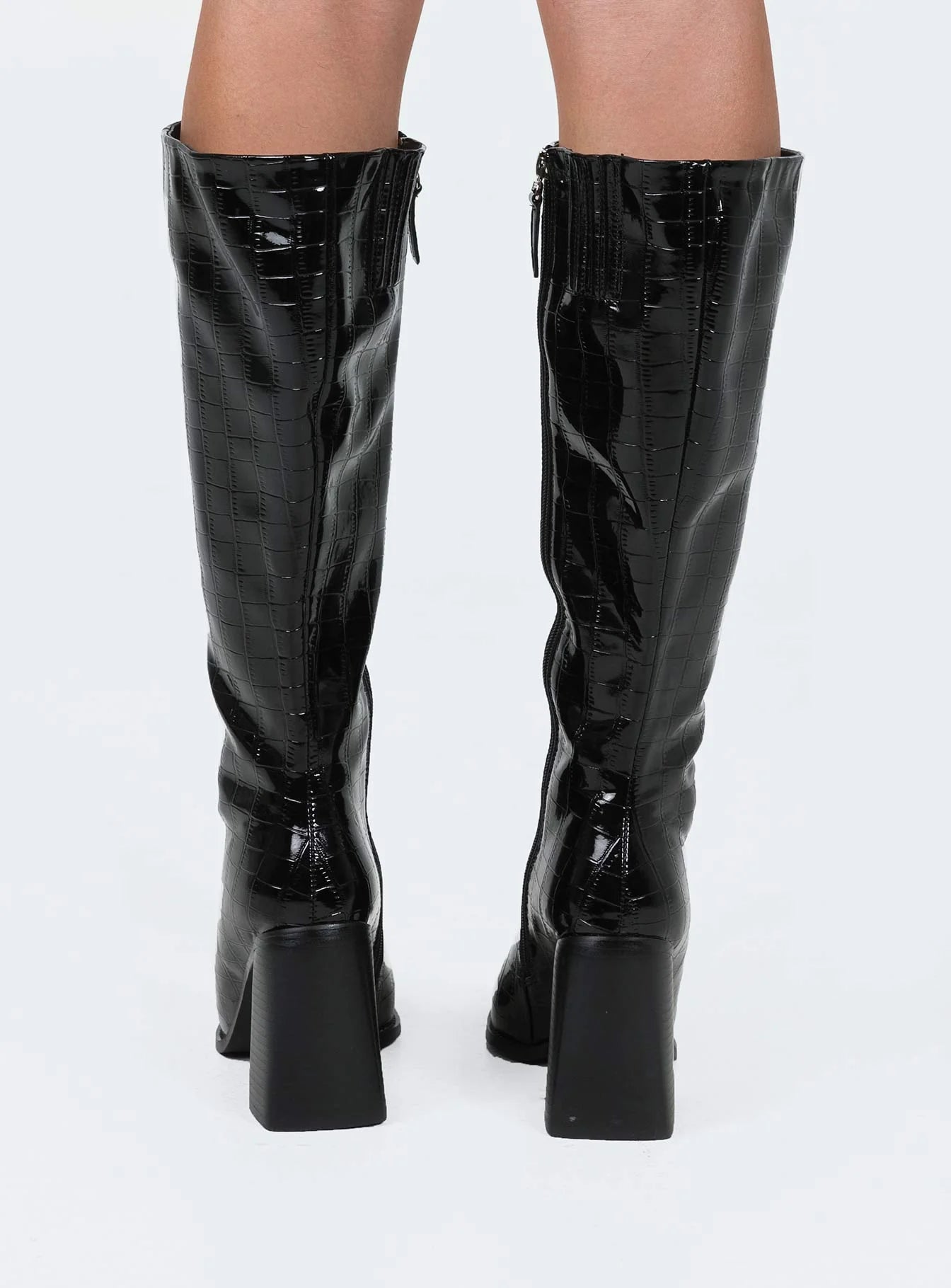 Jessa Boots Black Croc