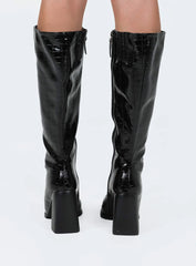 Jessa Boots Black Croc