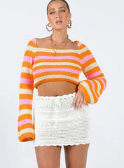 Mirrabook Crochet Mini Skirt White