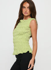 Elenir Shirred Top Green