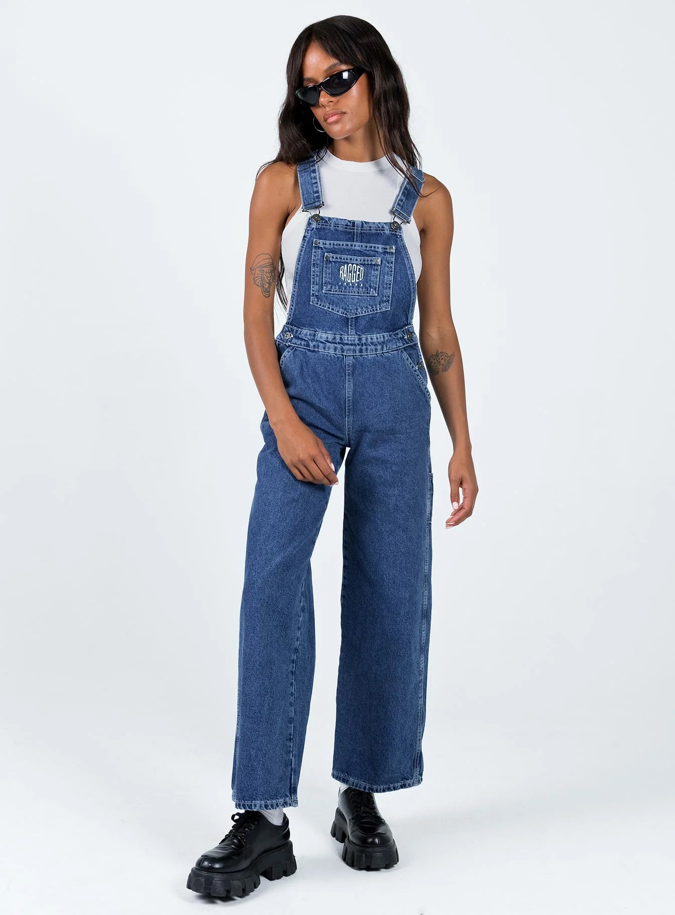The Ragged Priest Dude Overalls Mid Blue