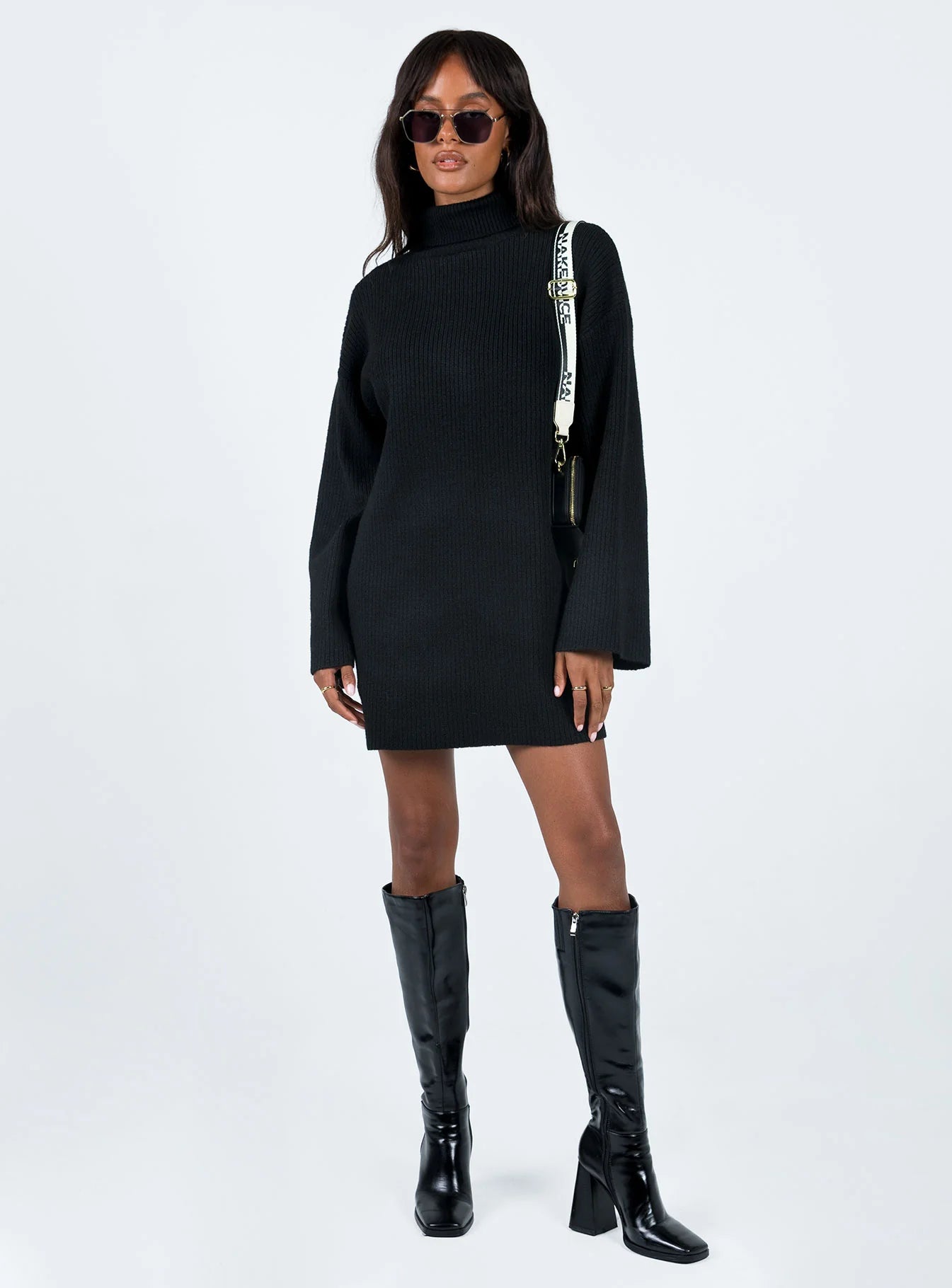 Sonelle Knit Mini Dress Black