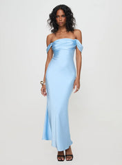 Azura Off The Shoulder Maxi Dress Blue