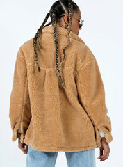 Caitii Teddy Jacket Camel