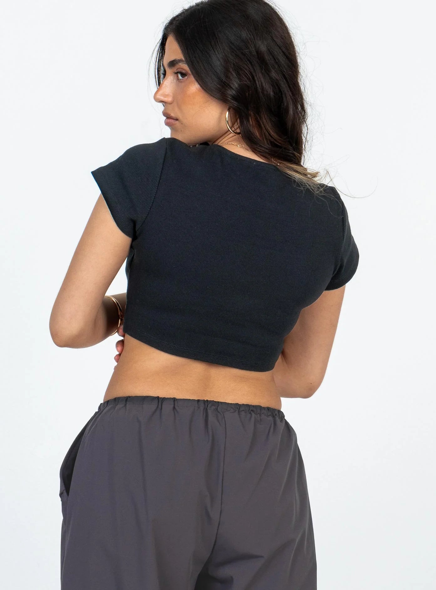 Classic Crop Tee Black Petite
