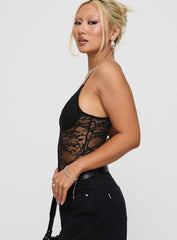 Wystan Lace Bodysuit Black