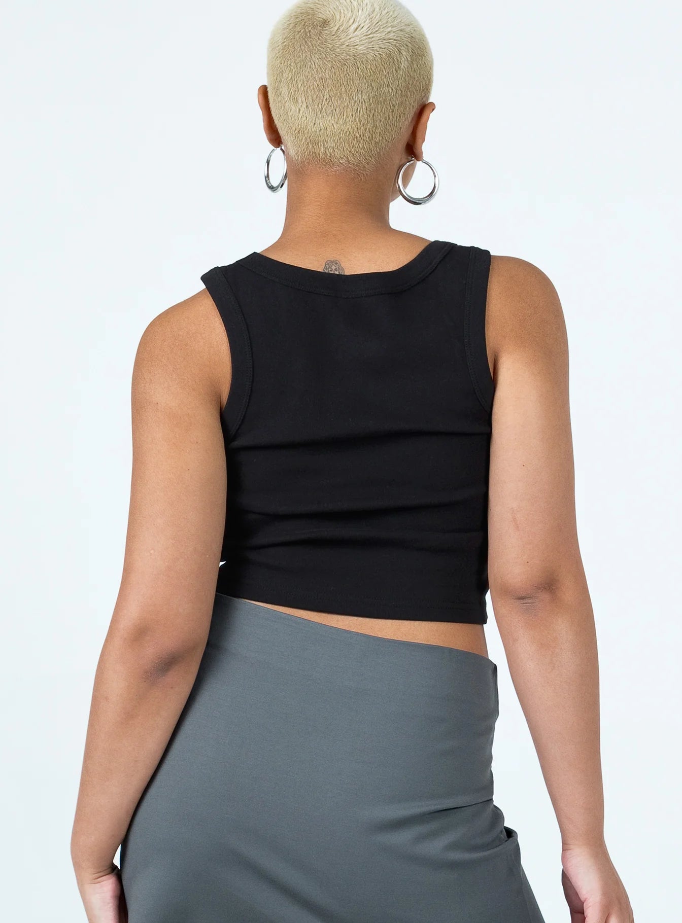 The Rolling Stones Butterly Cropped Tank Black