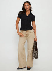 Ellanor Low Rise Straight Leg Jeans Tan