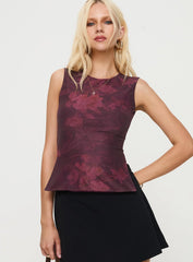 Uzo Top Red Floral