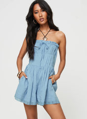 Vip Strapless Romper Blue