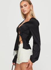 Mariah Long Sleeve Top Black
