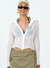 Banner Mesh Shirt Ivory