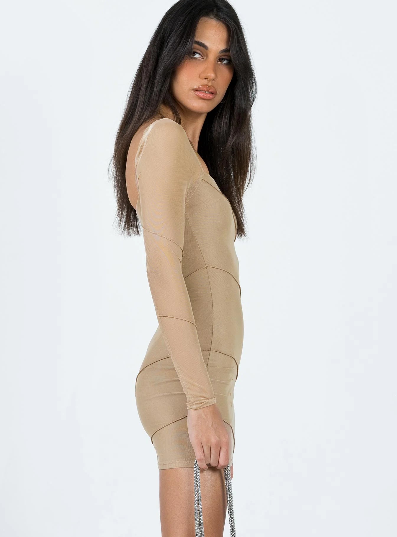 Navaline Mini Dress Beige