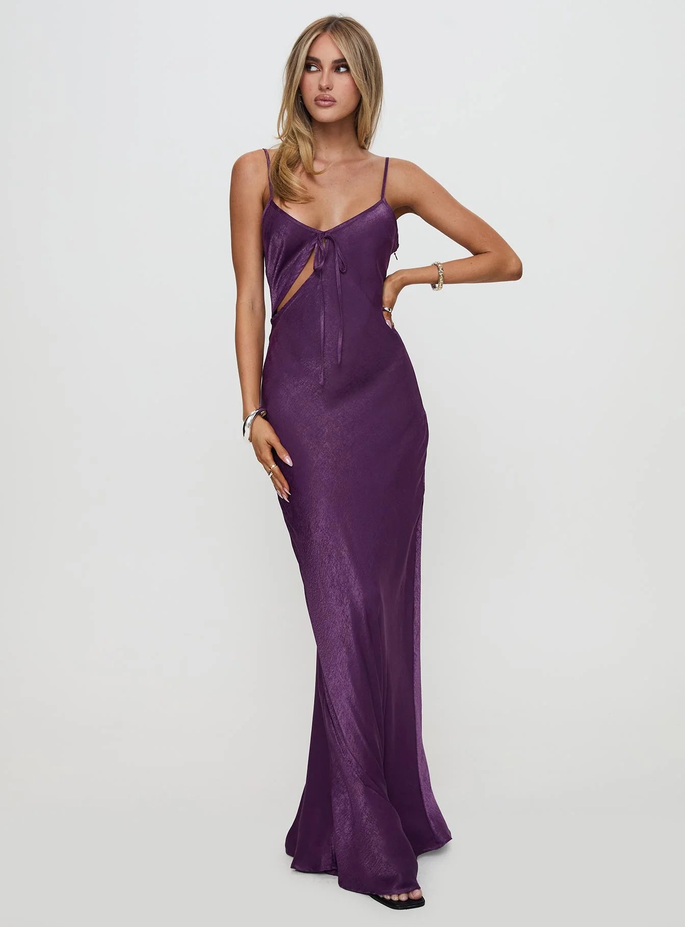 Linger Bias Cut Maxi Dress Purple