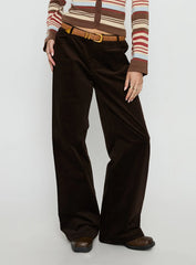 Kenza Wide Leg Corduroy Pant Brown