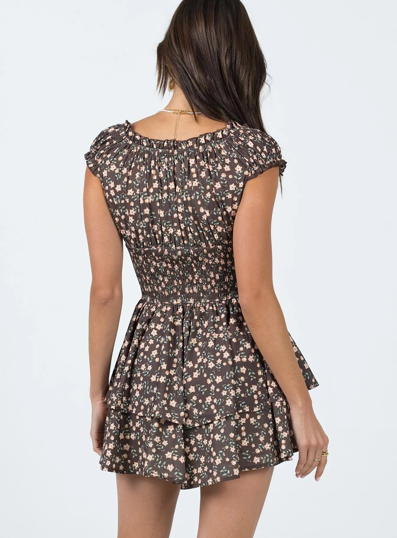 The Love Galore Romper Brown Floral