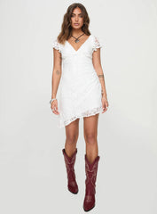 Ramallo Lace Mini Dress White