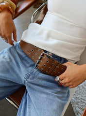 Essences Faux Leather Belt Brown