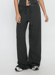 Gavrielle Jersey Wide Leg Pants Stripe
