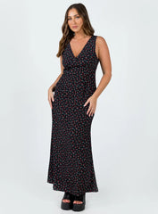Garrick Maxi Dress Black / Red