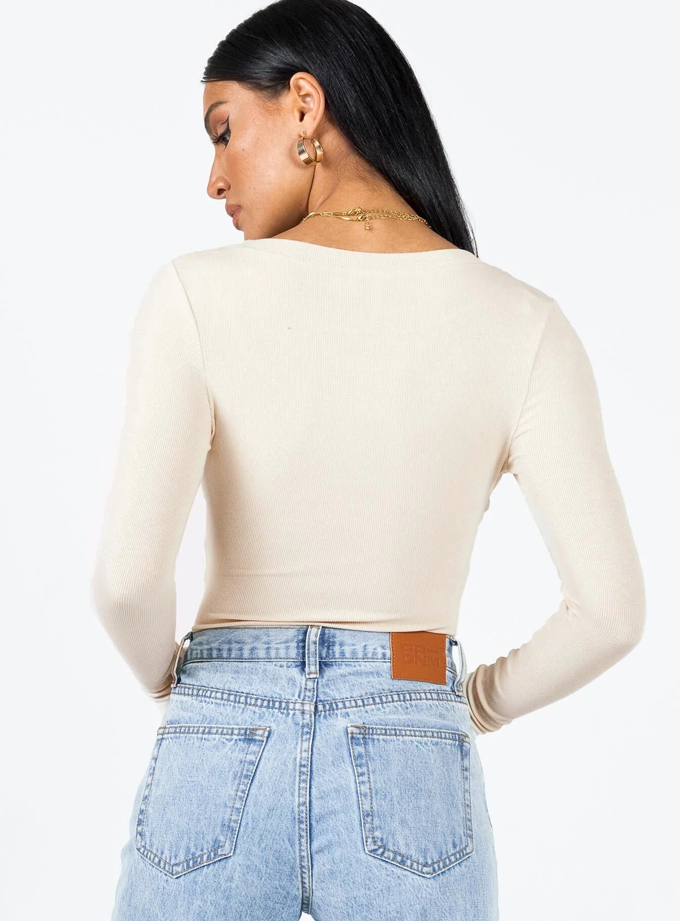 Swenson Long Sleeve Bodysuit Beige
