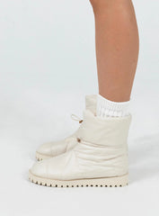 Higgins Quilted Ankle Boots Beige