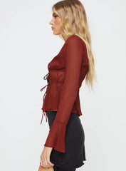 Taliyah Long Sleeve Top Burgundy