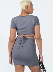 Nolan Short Sleeve Mini Dress Slate