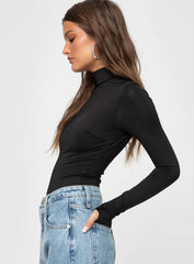 Bayda Long Sleeve Bodysuit Black