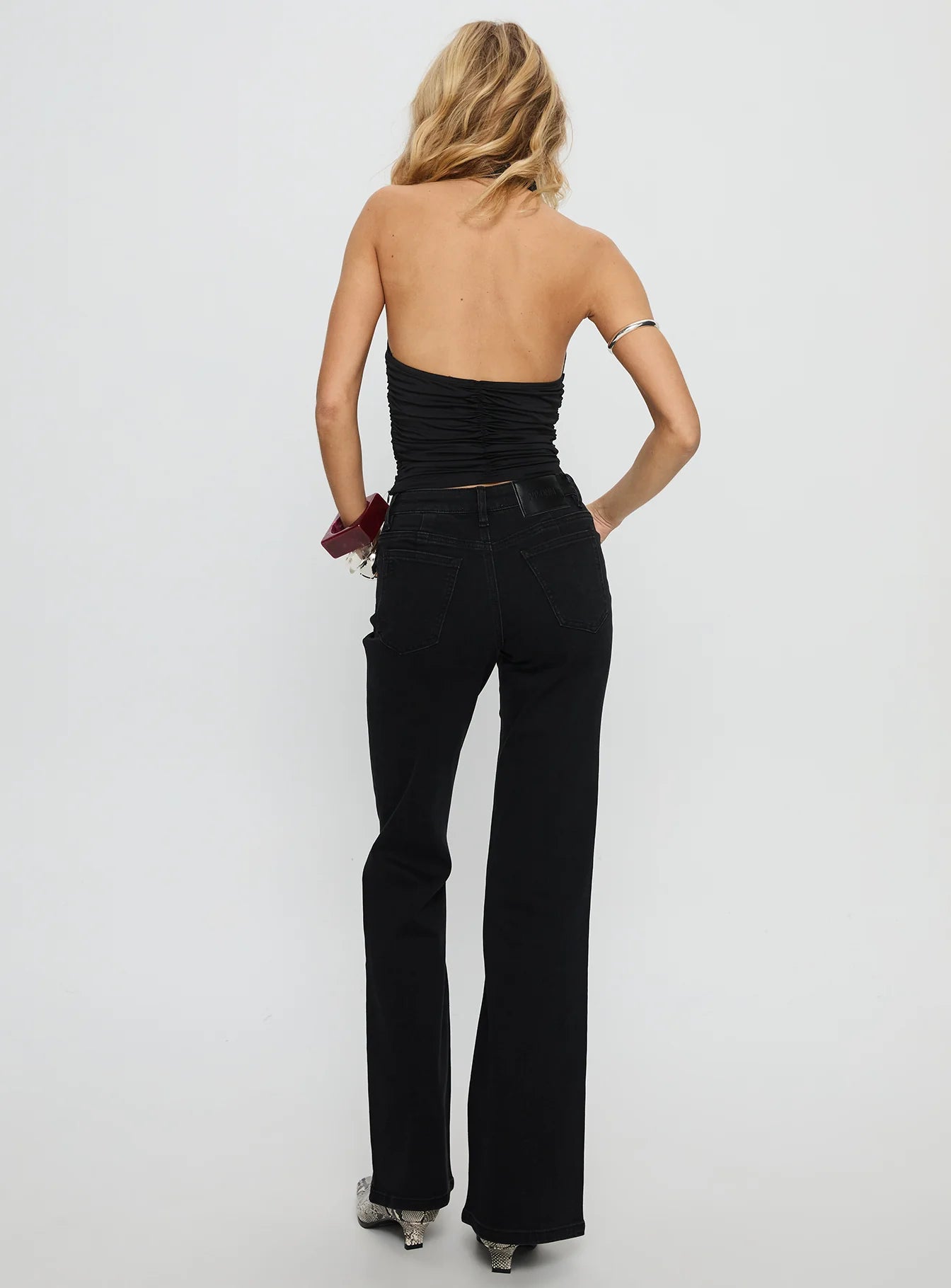 Magic Mirror Mid Rise Bootleg Jeans Washed Black