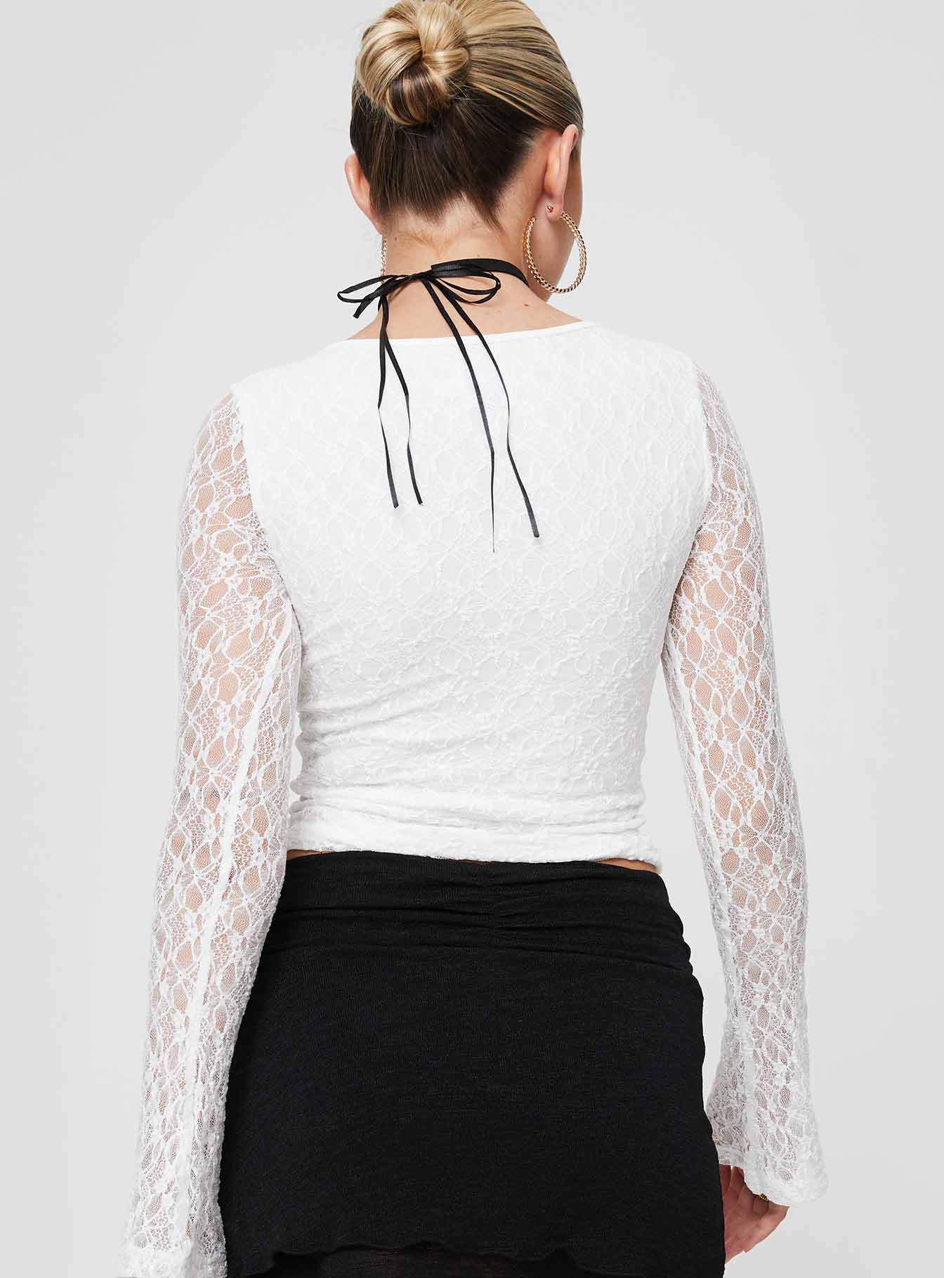Patrice Long Sleeve Top White
