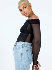 Marek Off Shoulder Bodysuit Black