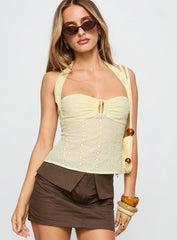 Isabetta Halter Top Lemon