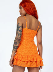 Molina Mini Dress Orange Texture