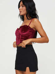 Briddell Velvet Corset Top Red