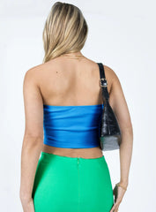 Rosehill Strapless Top Blue